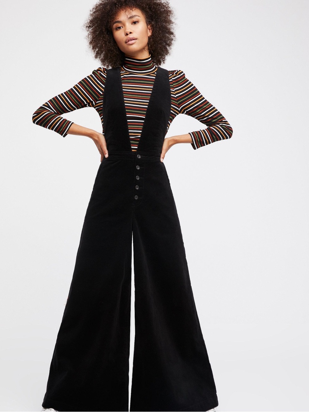 Free People We The Free Women's Black Old School Love Jumpsuit Size 27 Fall Boho - Picture 2 of 10